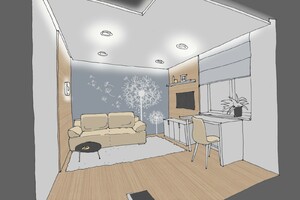 Заказать  дистанционно нетривиальный Блиц-дизайн-проект интерьеров жилого пространства в г. Одесса  . Кабинет 11,8м2.
